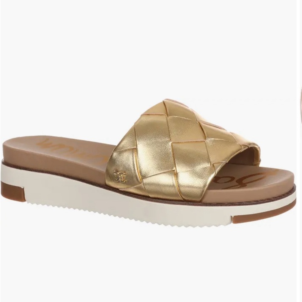 Sam Edelman Adaley Slide Sandal Gold Sz 9